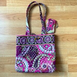Vera Bradley Very Berry Paisley Medium Tote - Retired Pattern, light used